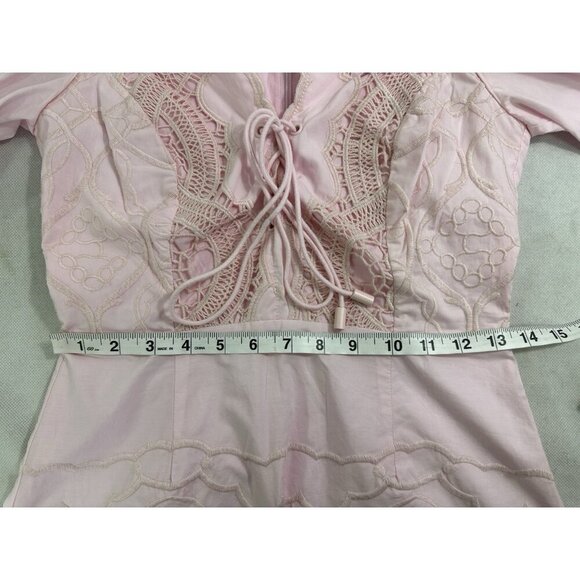 Bardot Embroidered Doily Dress In Blush Women’s 4 Read $208 - Picture 10 of 14